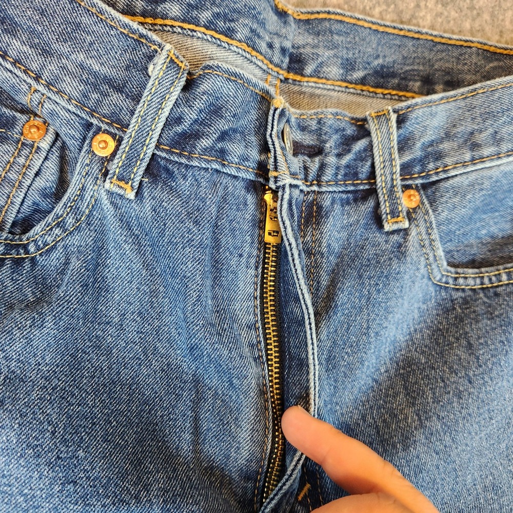 Levis 550 Lot 3 Relaxed Fit Jeans Men 36x30 Blue Tapered Leg Denim Casual Zip - Picture 3 of 16